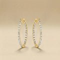 Emerald Cut Inside-Out Diamond Hoop Earrings