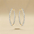 Round Cut Inside-Out Diamond Hoop Earrings
