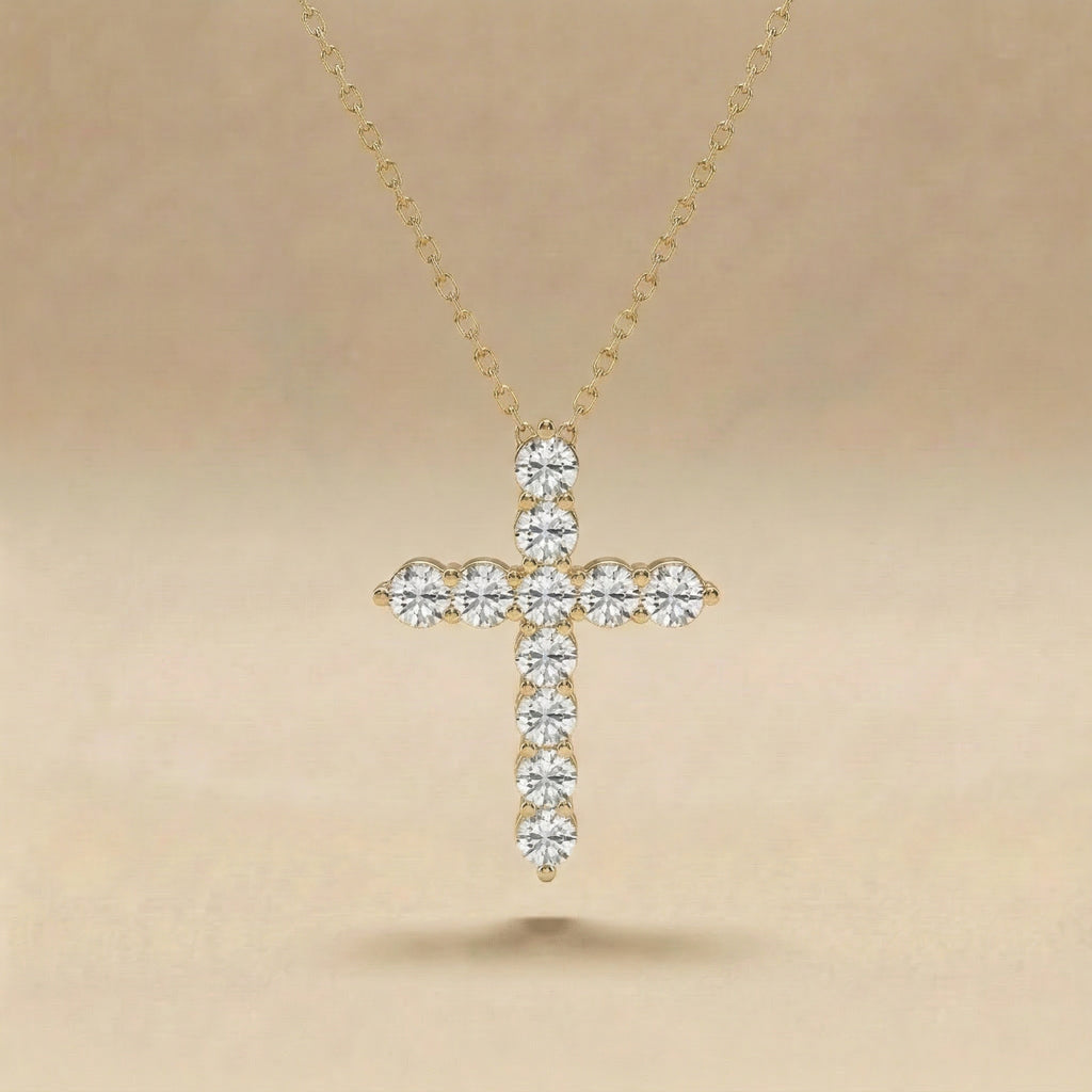 Classic Cross Diamond Necklace
