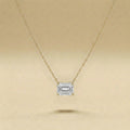 Emerald Cut Solitaire Diamond Necklace