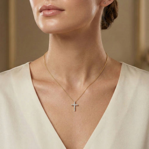 Classic Cross Diamond Necklace