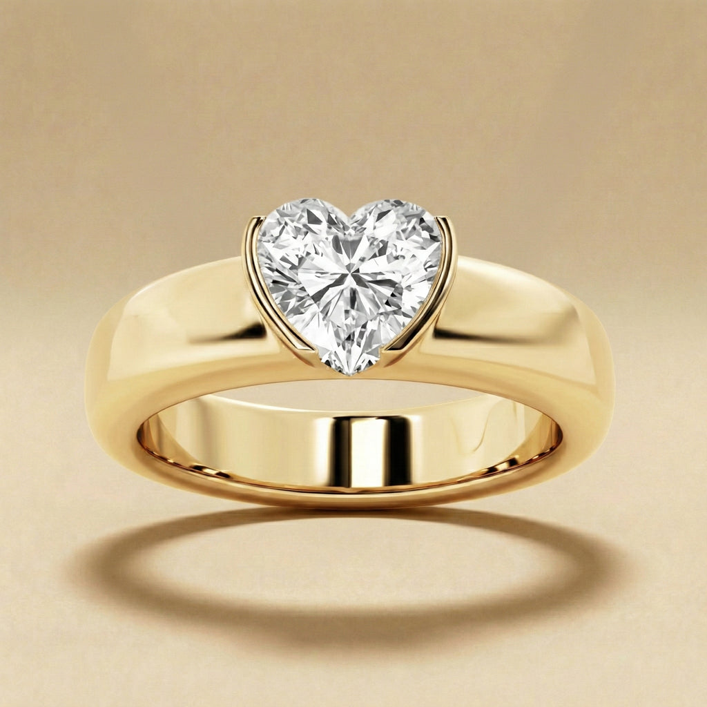 Heart Cut Solitaire Diamond Ring