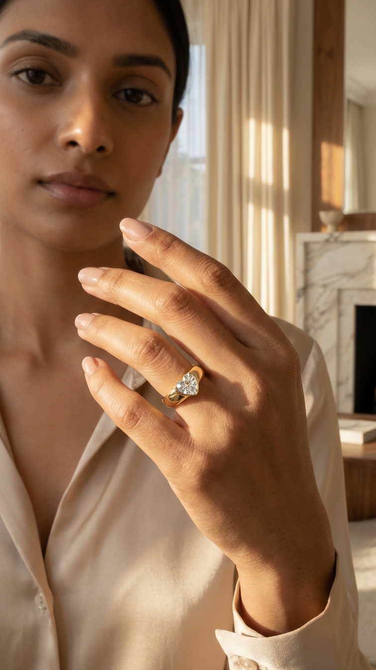 Heart Cut Solitaire Diamond Ring