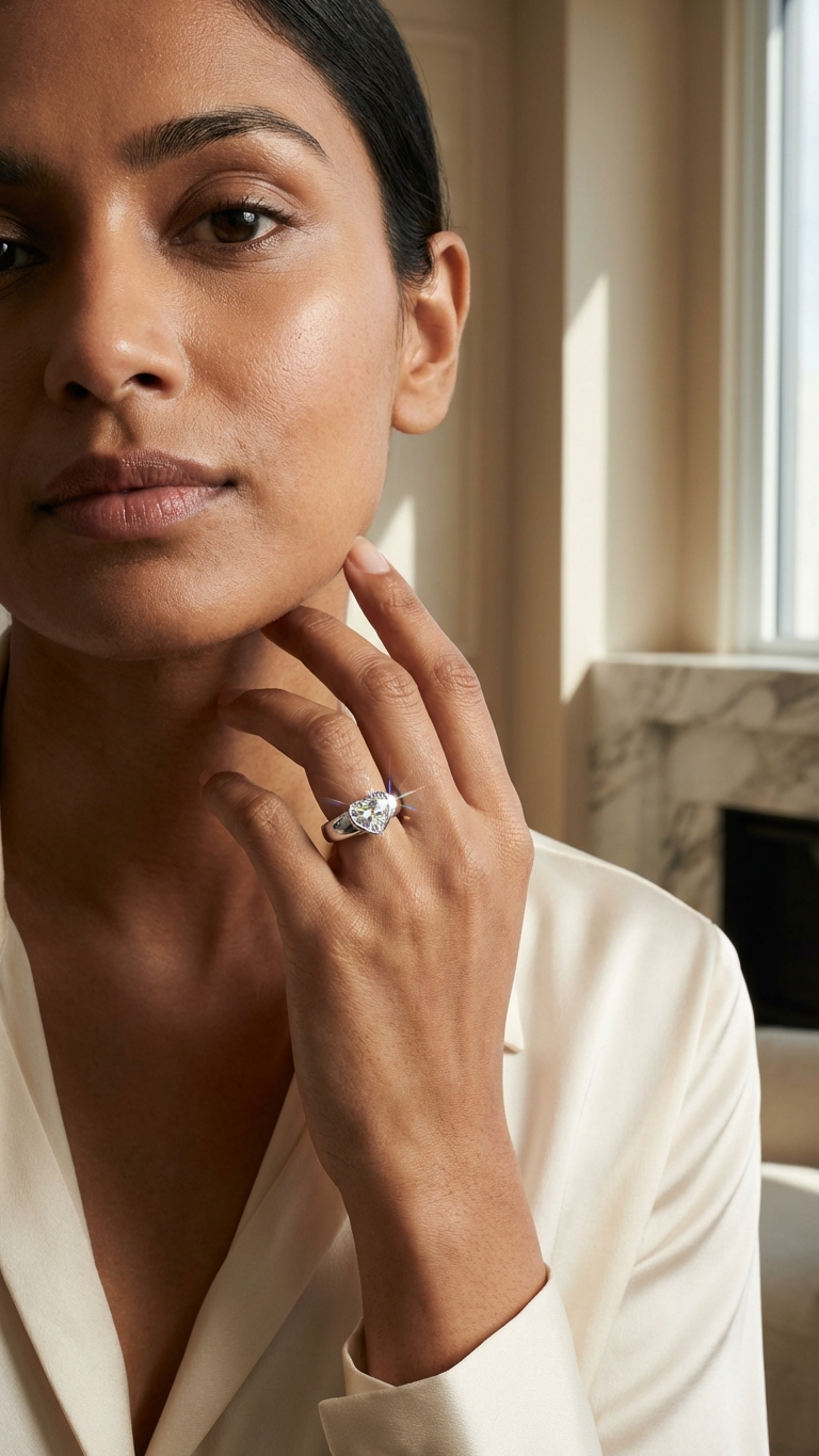 Heart Cut Solitaire Diamond Ring