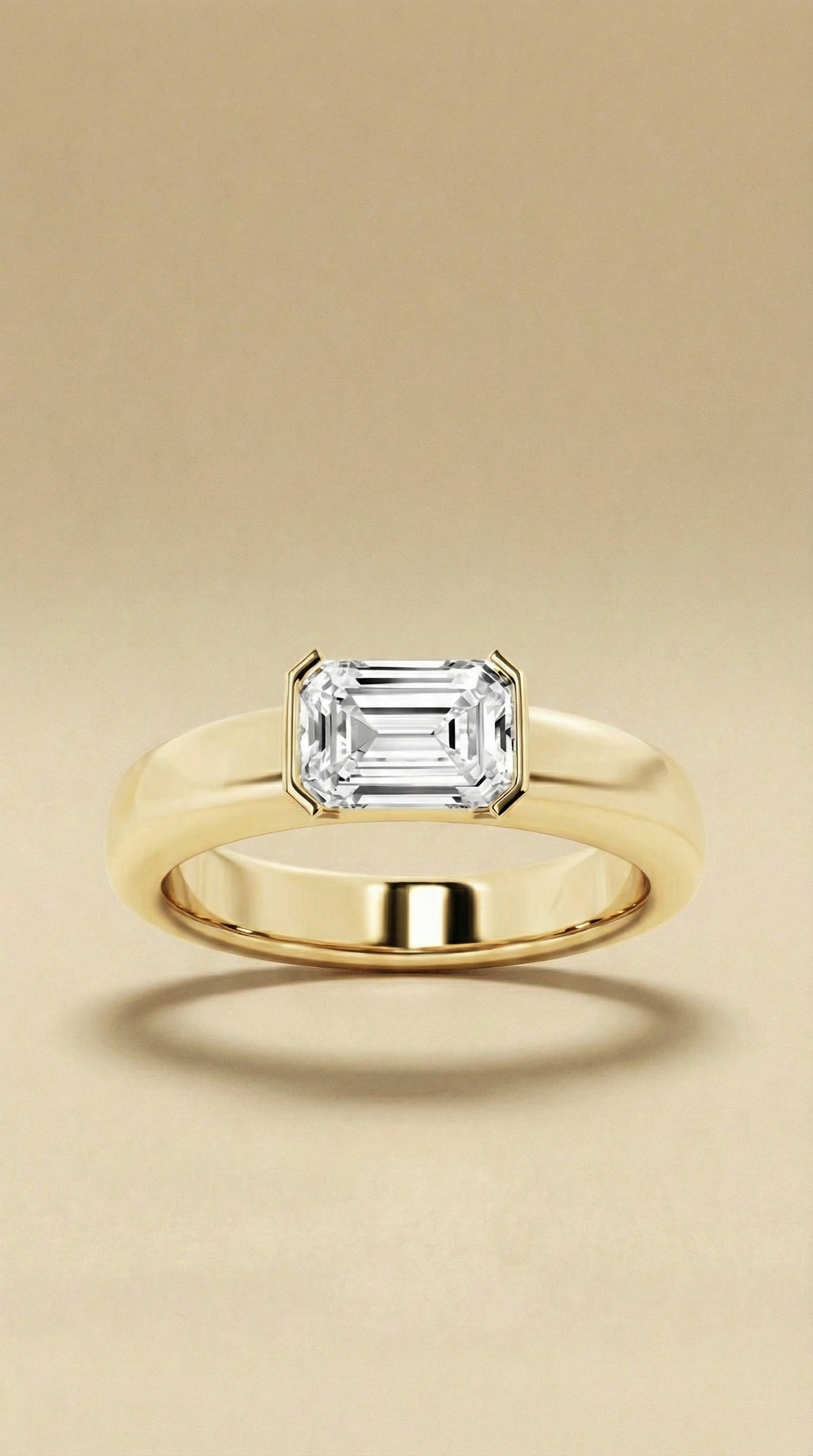 Emerald Cut Solitaire Diamond Ring