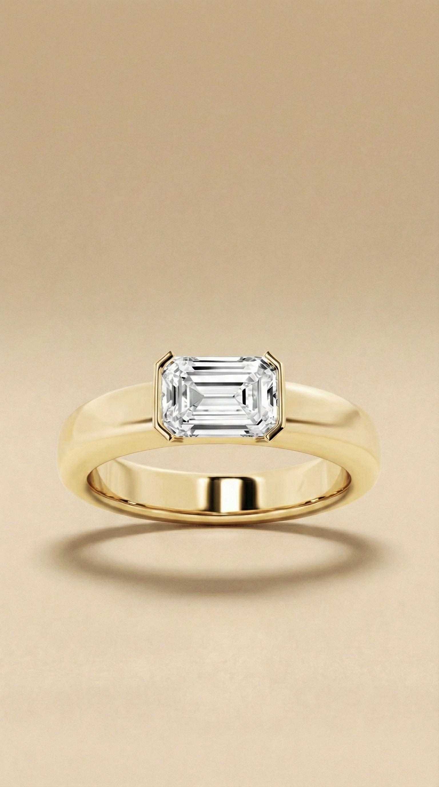 Emerald Cut Solitaire Diamond Ring