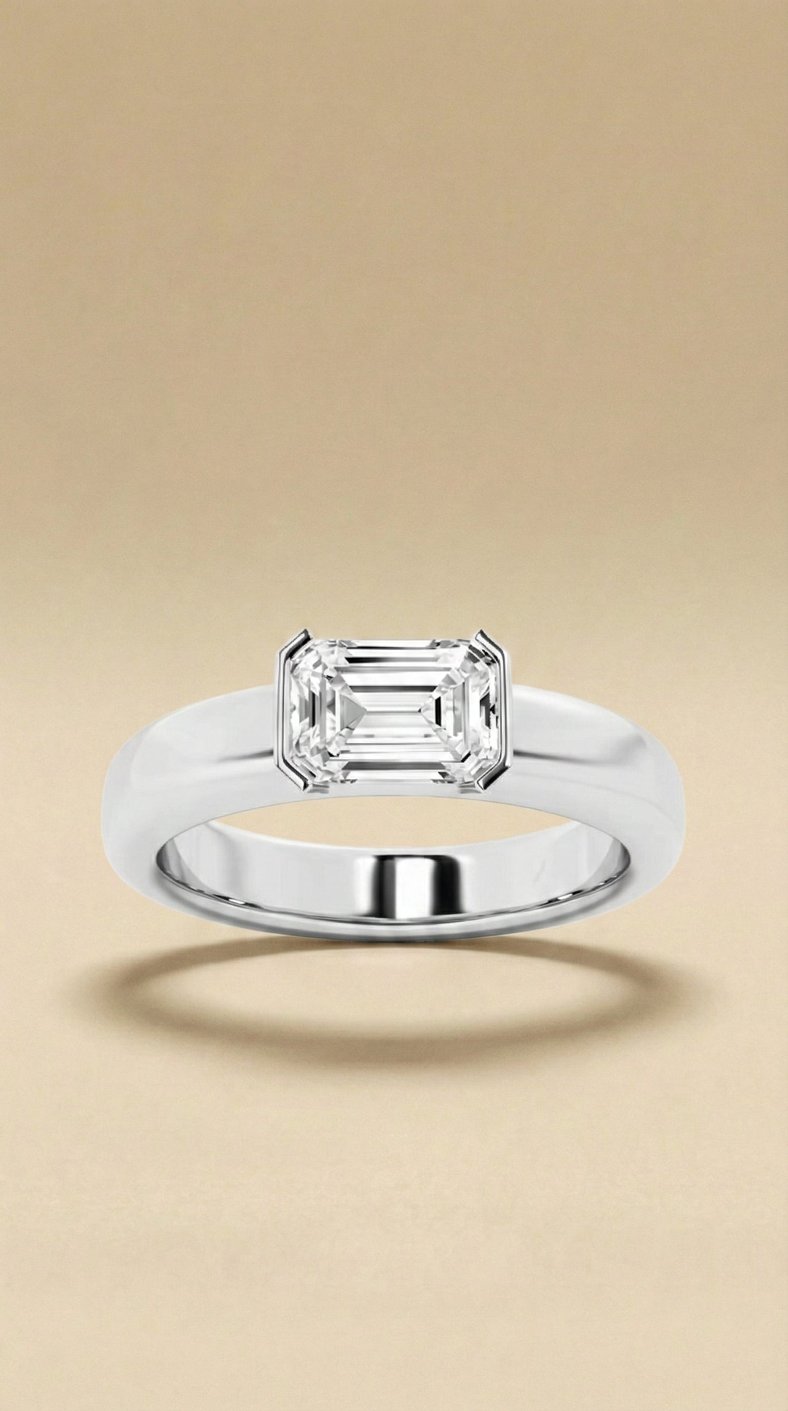 Emerald Cut Solitaire Diamond Ring
