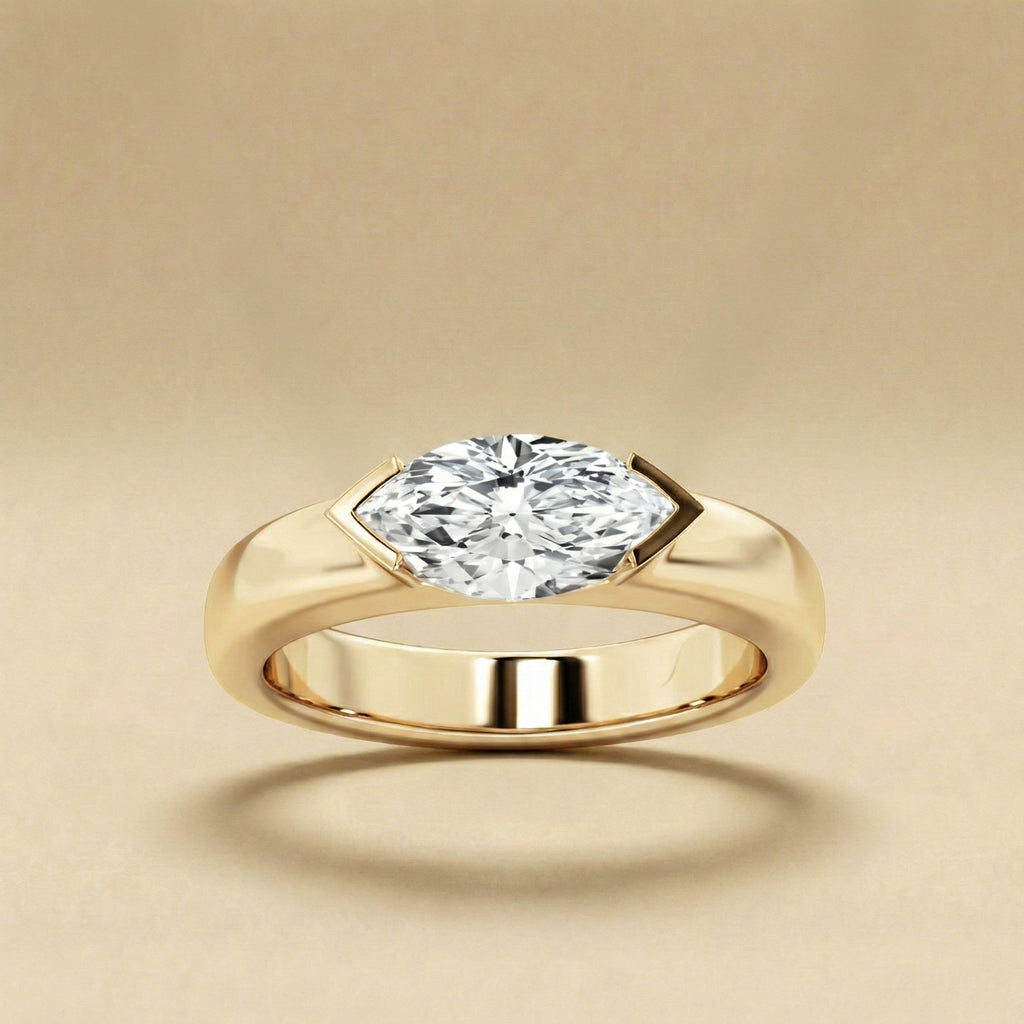 Marquise Cut Solitaire Diamond Ring