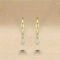 Marquise Cut Diamond Huggie Drop Earrings