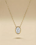 Oval Bezel Set Diamond Necklace