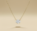Oval Cut Solitaire Diamond Necklace