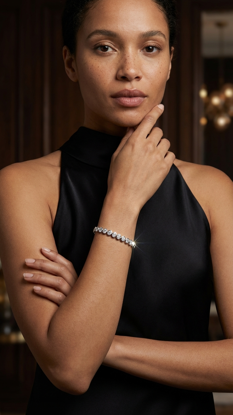 Oval Cut Diamond Bezel Tennis Bracelet
