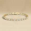 Teardrop Cut Diamond Bezel Tennis Bracelet