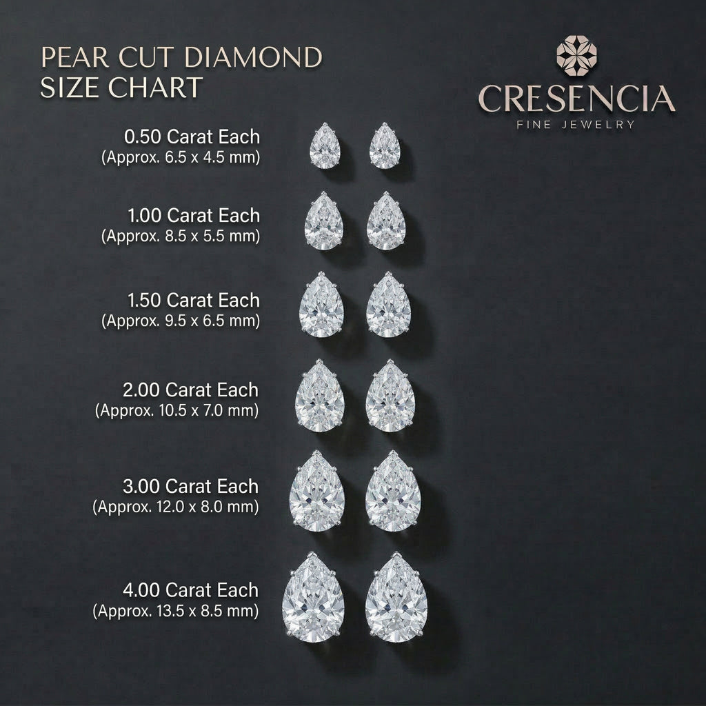 Pear Solitaire Diamond Stud Earrings