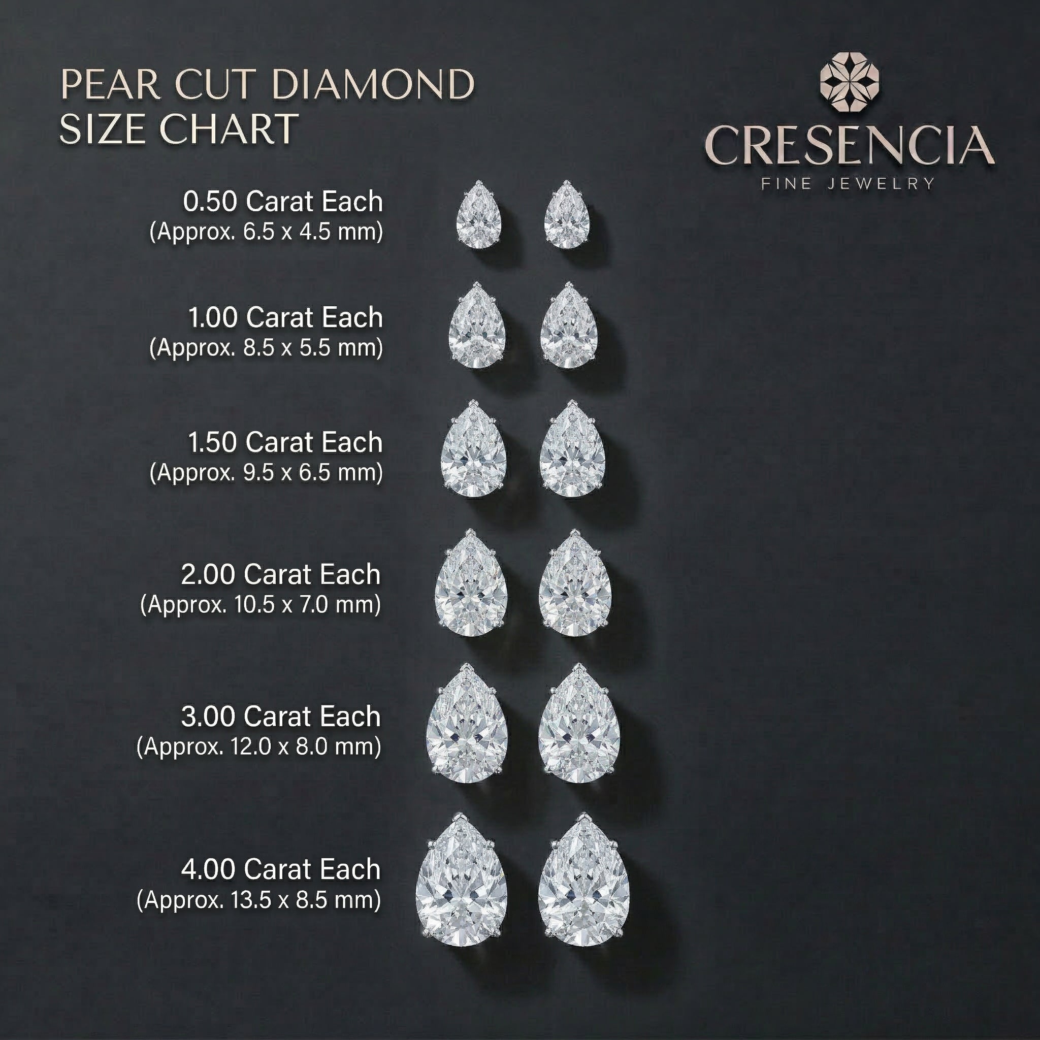 Pear Solitaire Diamond Stud Earrings