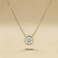 Round Bezel Set Diamond Necklace