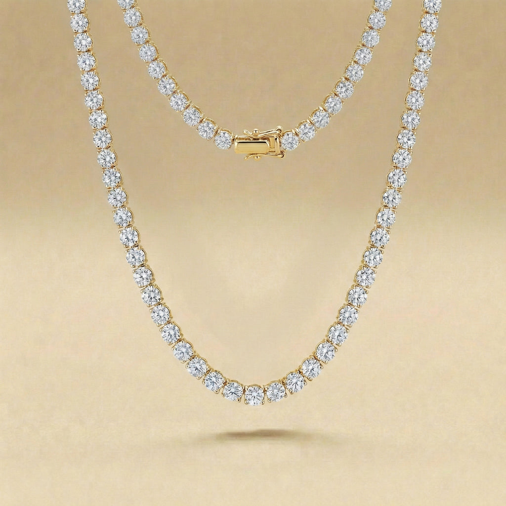 Classic Round Diamond Tennis Necklace