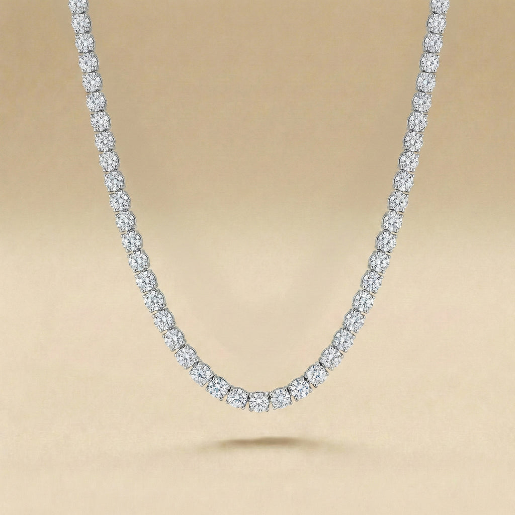 Classic Round Diamond Tennis Necklace