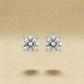 Round Brilliant Solitaire Diamond Four Prong Stud Earrings
