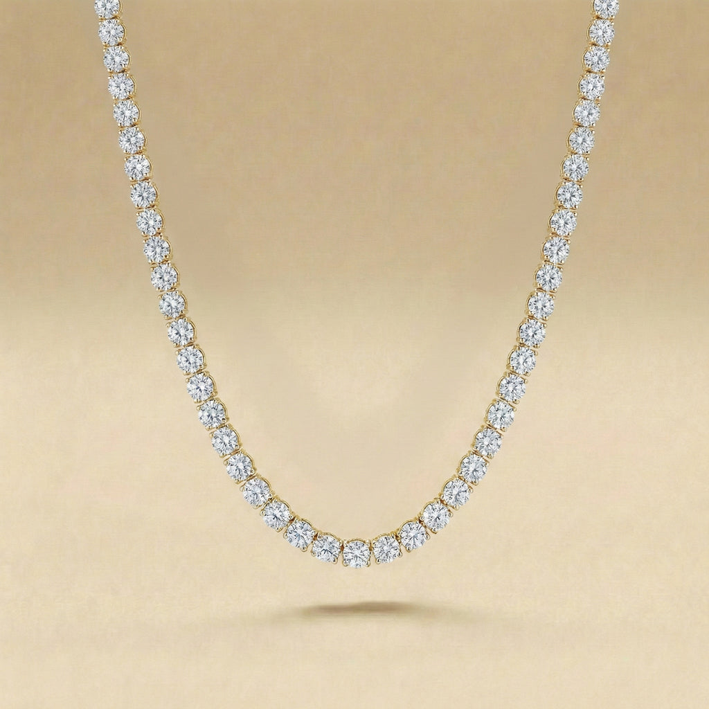 Classic Round Diamond Tennis Necklace