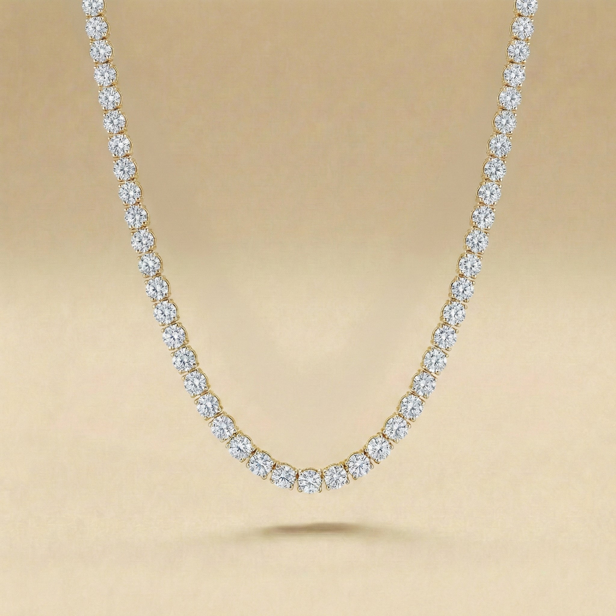 Classic Round Diamond Tennis Necklace