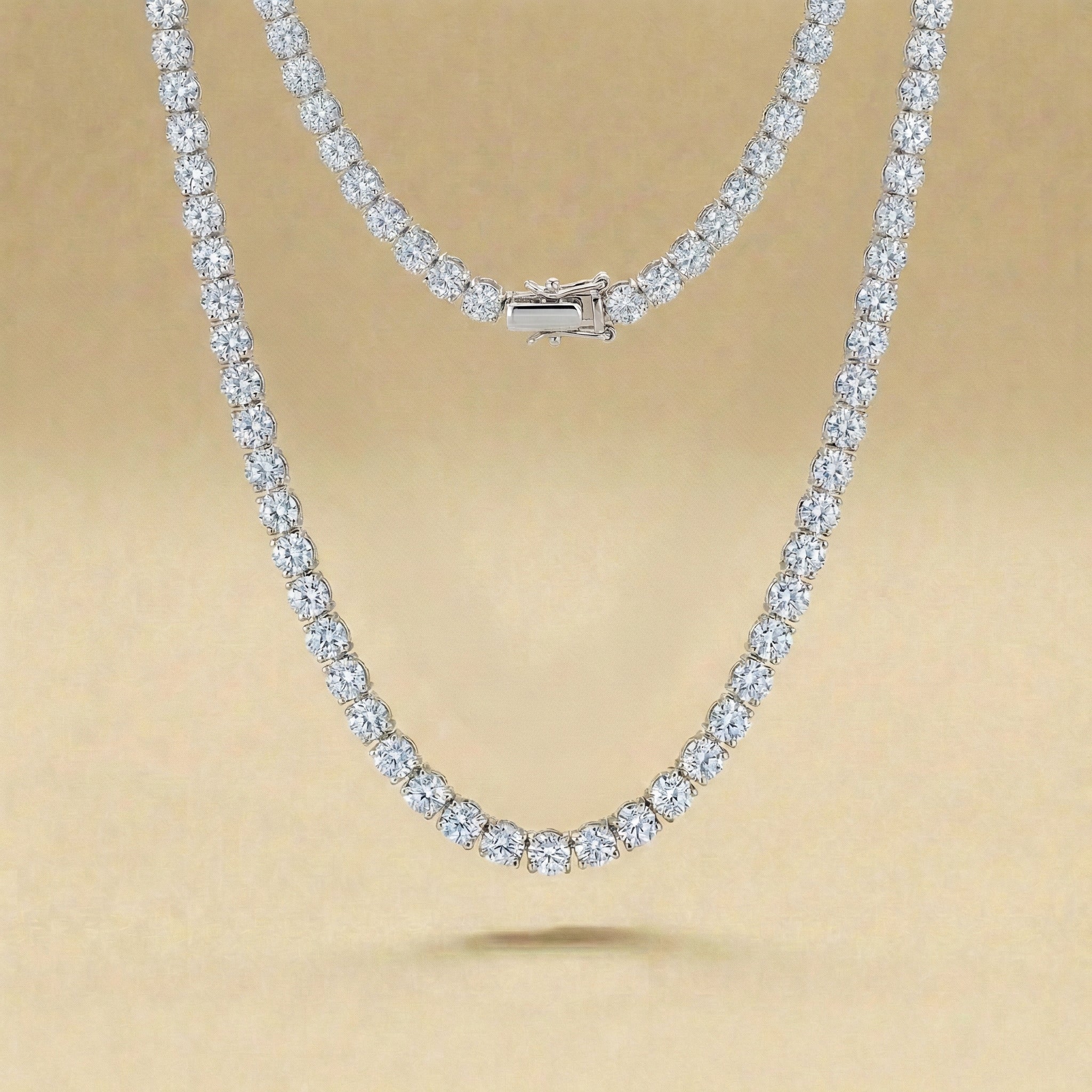 Classic Round Diamond Tennis Necklace