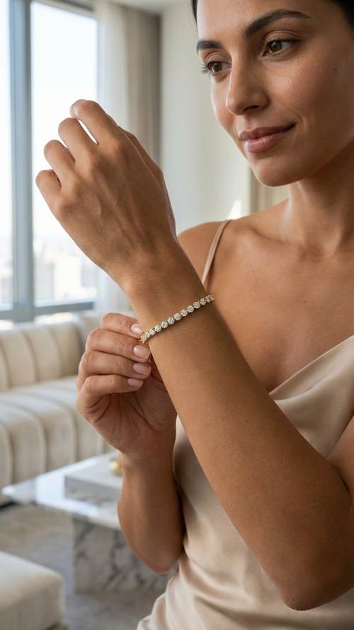 Classic Round Three-Prong Diamond Tennis Bracelet