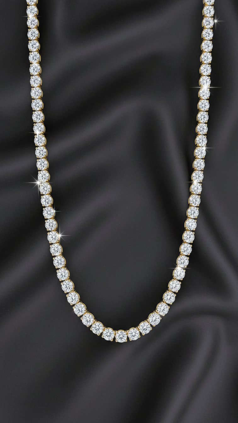 Classic Round Diamond Tennis Necklace