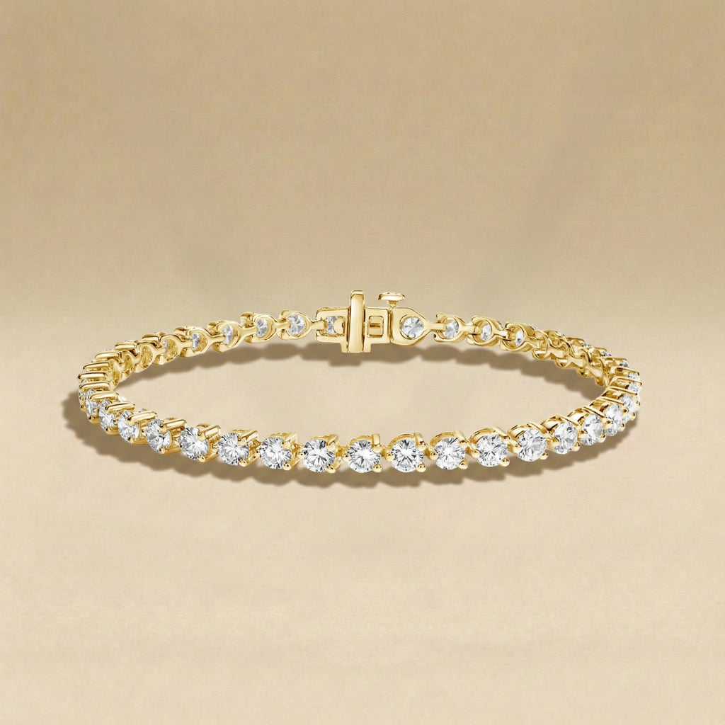 Classic Round Three-Prong Diamond Tennis Bracelet