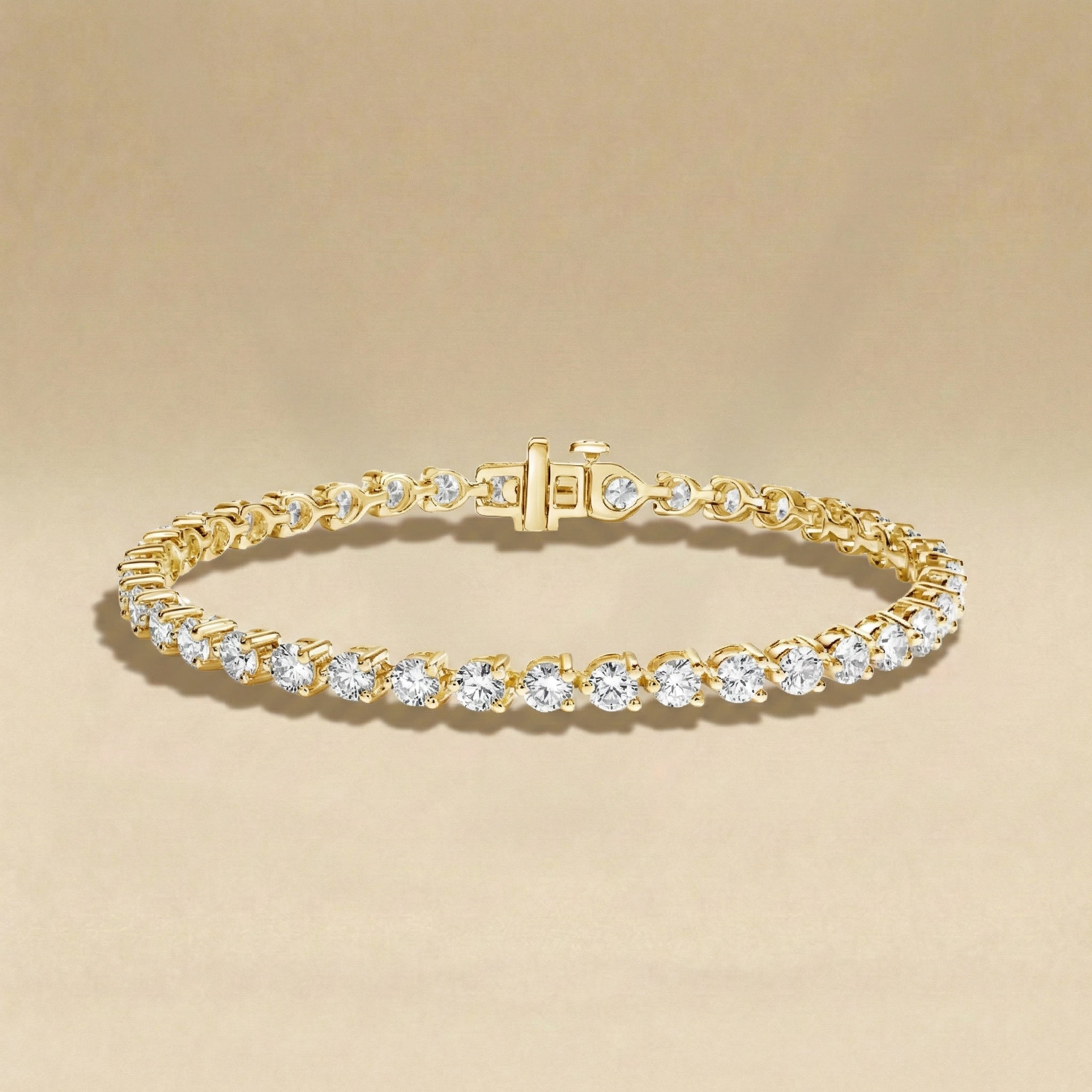 Classic Round Three-Prong Diamond Tennis Bracelet