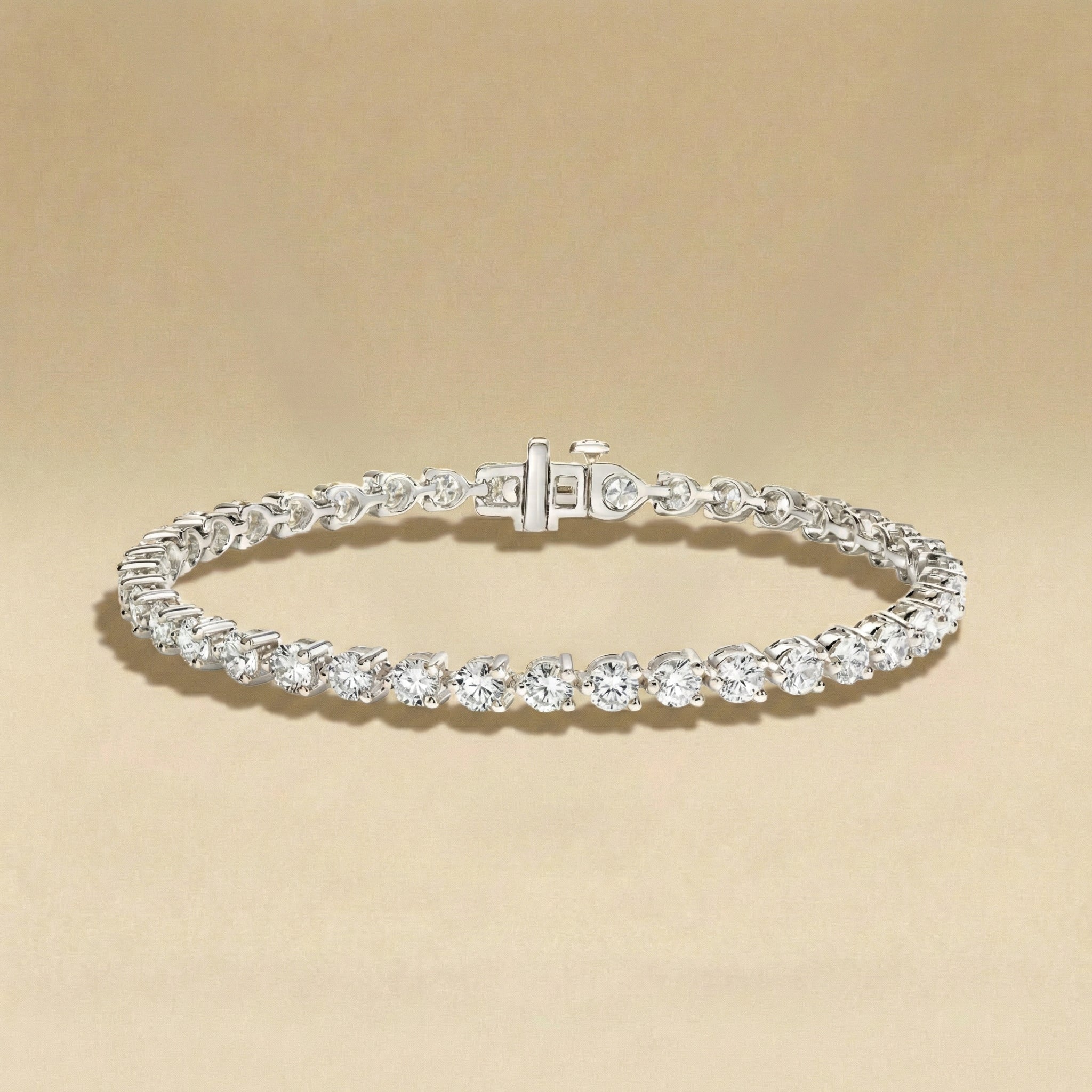 Classic Round Three-Prong Diamond Tennis Bracelet
