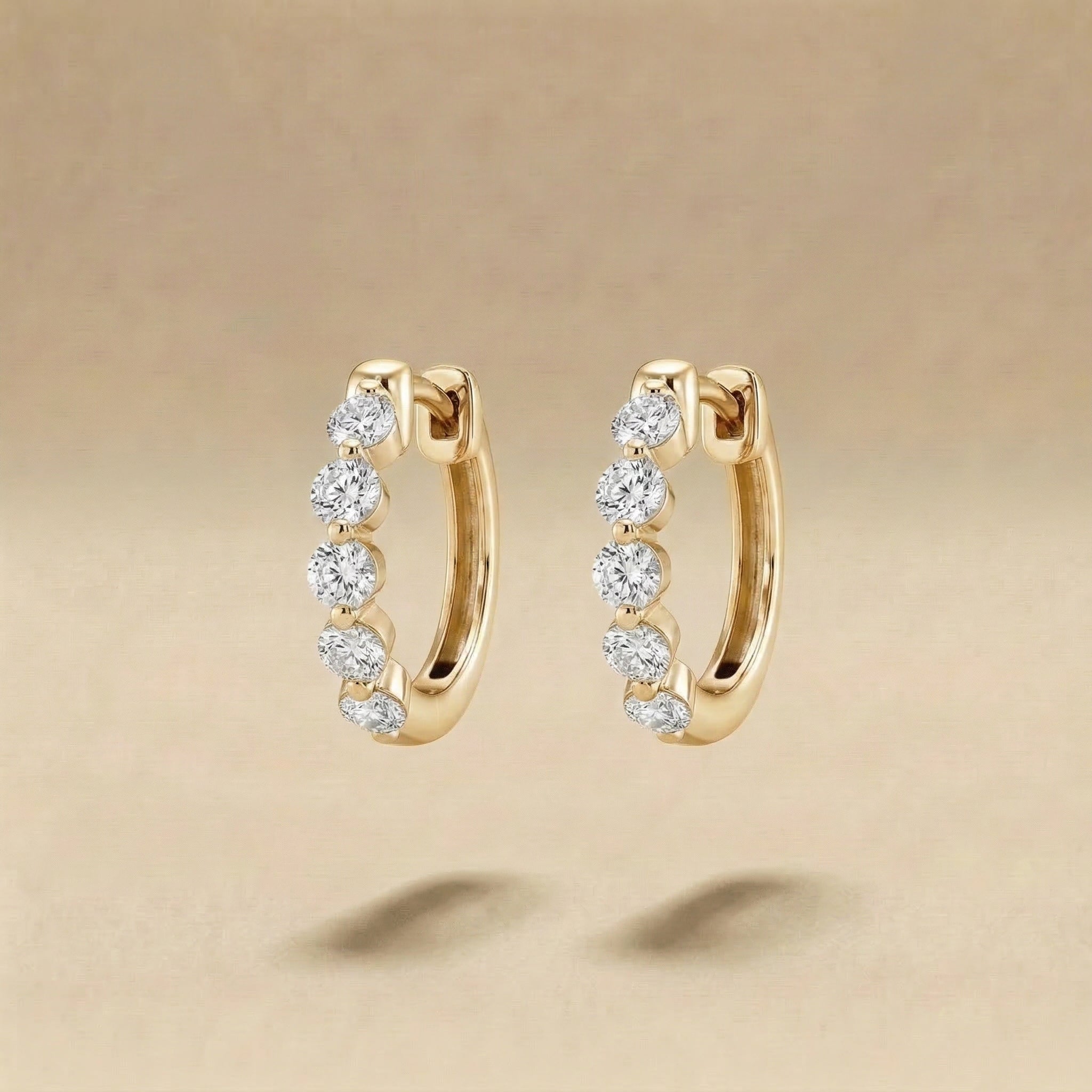 Delia Huggie Diamond Hoop Earrings