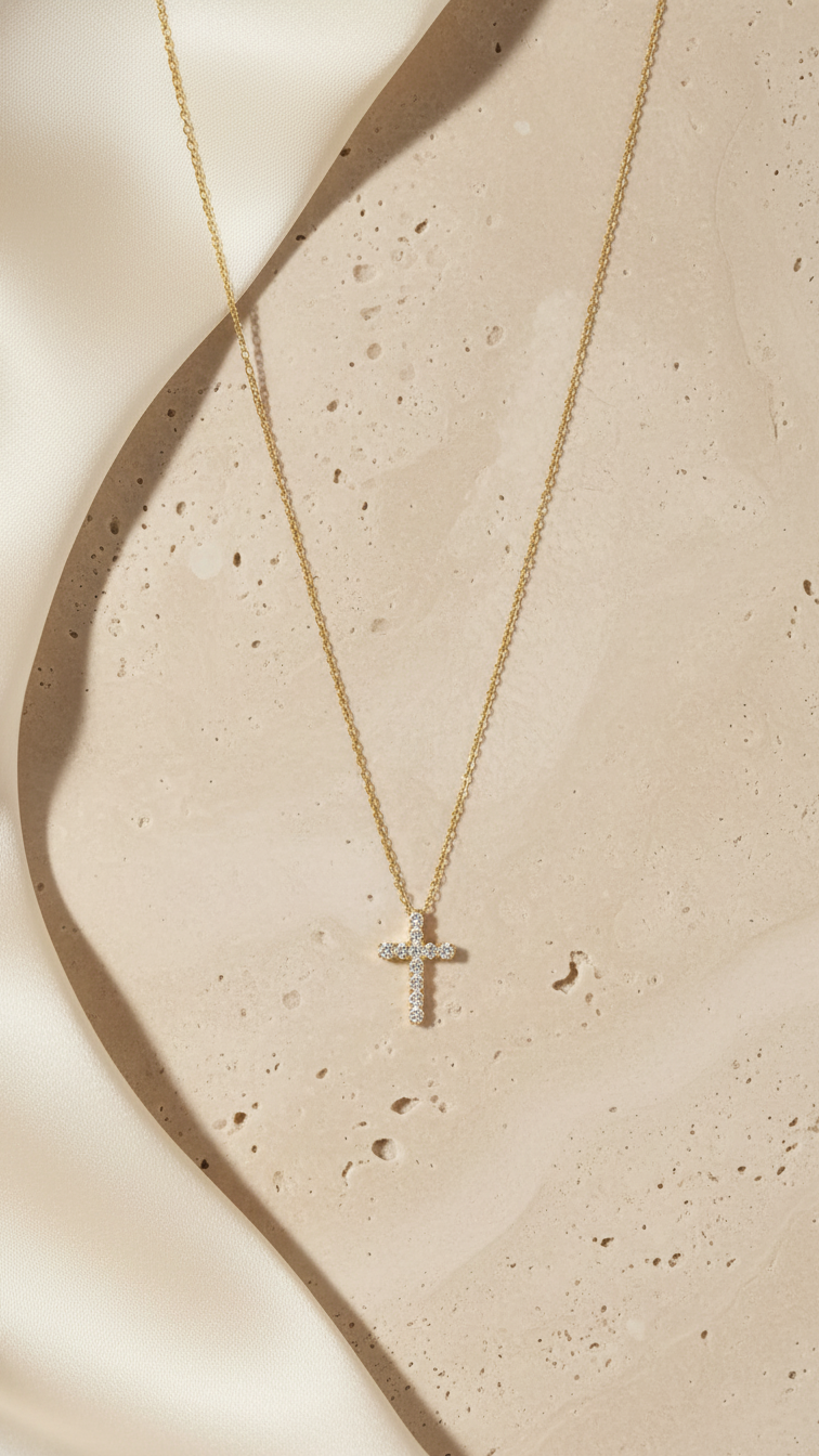 Classic Cross Diamond Necklace
